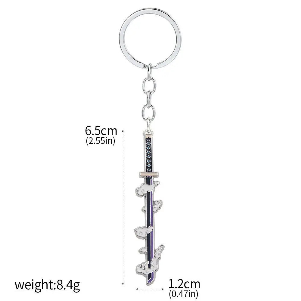 Demon Slayer Sword Keychains, Anime Kimetsu no Yaiba Tomioka Weapon Key Chains Accessories