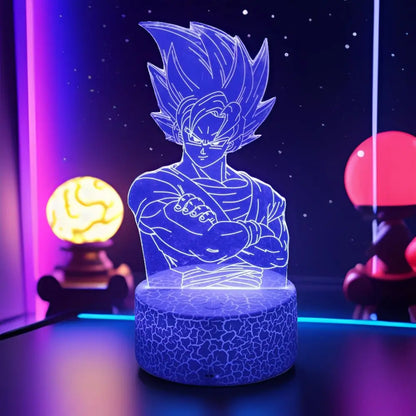 Dragon Ball Z Anime Acrylic LED Figure Lamp, Goku Vegeta Gohan Figurines Night Light