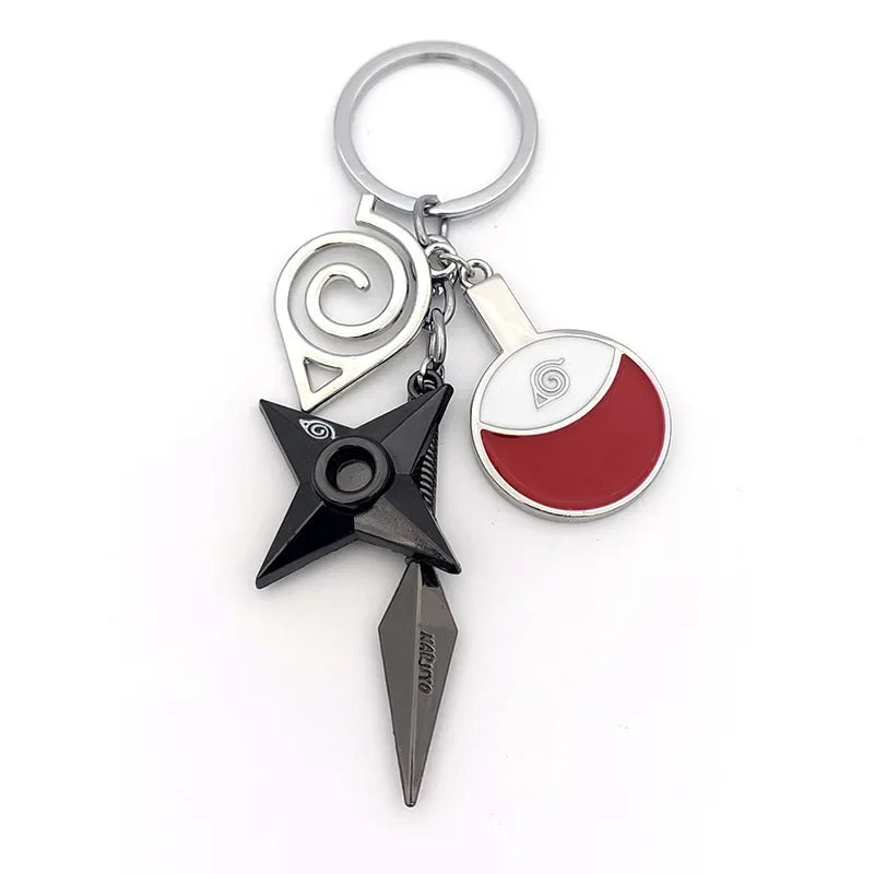 Naruto Shippuden Keychains Toy Kunai Shuriken Konoha Anime Key Chains Accessories Gift