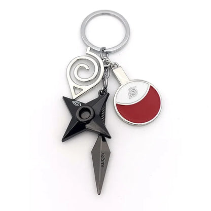 Naruto Shippuden Keychains Toy Kunai Shuriken Konoha Anime Key Chains Accessories Gift