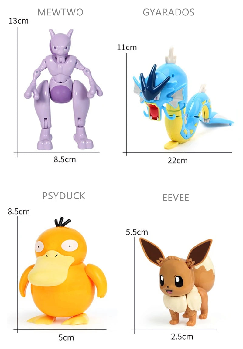 Pokemon Pokeball Anime Figures Toys, Pikachu Gengar Dragonite Snorlax Lapras Pocket Pokeball Toys - CloudAnimeStudio