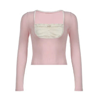 Pink and White Sweet Coquette Top