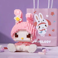Anime Hello Kitty Building Block Model Assembled Toys Sanrio Figure Kuromi My Melody Children's Puzzle Gift Desktop Decorations