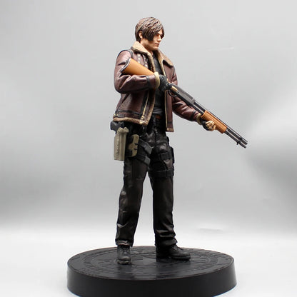 Leon Scott Kennedy Zombie Hunter Anime Figurine, Resident Evil 4 Action Figure PVC Statue 33 CM