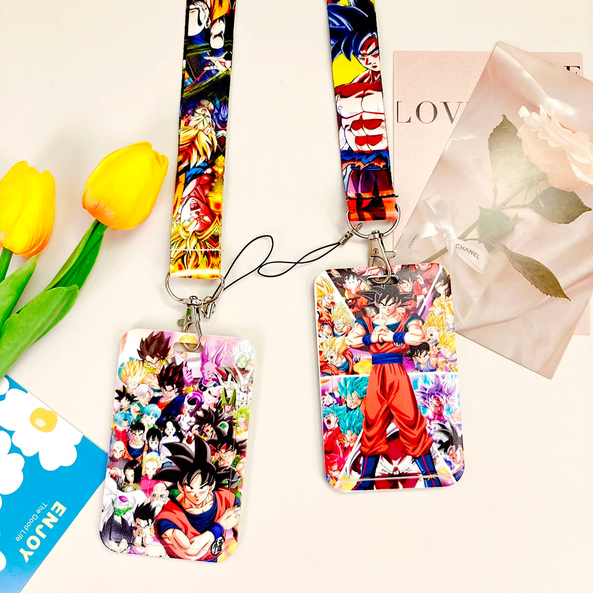 Dragon Ball Credential Holder Anime Lanyards Neck Strap For Card Badge Keychain Accessories