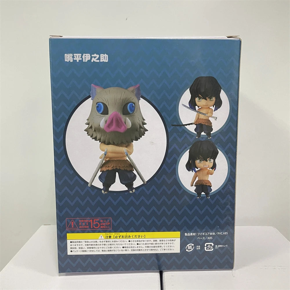 Demon Slayer Mini Anime Figurines, Inosuke, Tanjirou, Nezuko, Zenitsu, Giyuu, Regoukou, Tengen, Cute Kawaii Chibi Kimetsu no Yaiba 10 cm