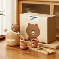 Ceramic Teddy Bear Teapot & Cups