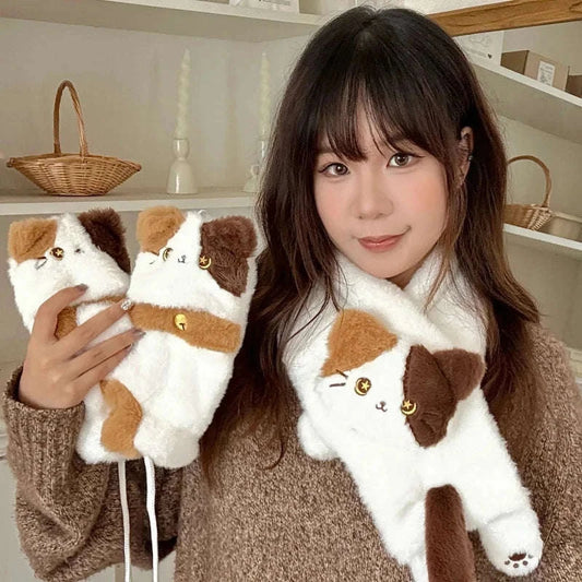 Kawaii Cat Scarf & Gloves CLOUDANIMESTUDIO