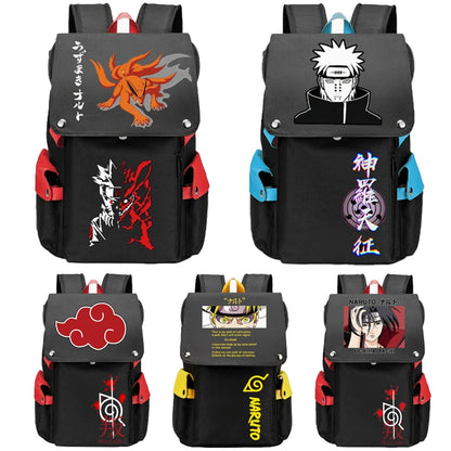 Naruto Anime Backpack, Naruto Shippuden College School Student Bag Multifunctional Large Capacity Computer Travel Backpack