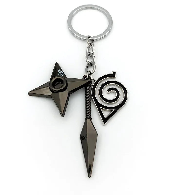Naruto Shippuden Keychains Toy Kunai Shuriken Konoha Anime Key Chains Accessories Gift