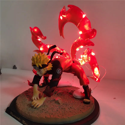 Naruto Uzumaki Bijuu Form LED Anime Figure, Naruto Shippuden Collectible Decor 15 cm