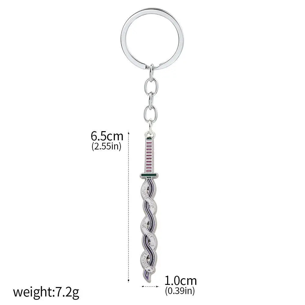 Demon Slayer Sword Keychains, Anime Kimetsu no Yaiba Tomioka Weapon Key Chains Accessories