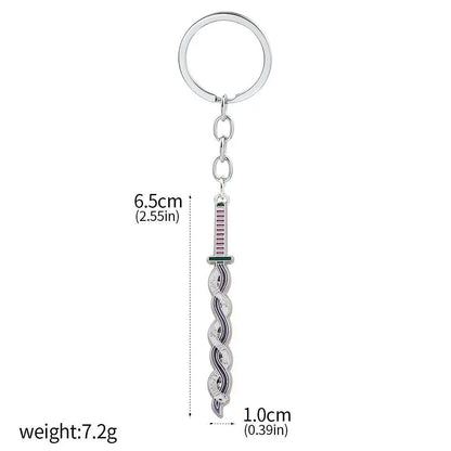 Demon Slayer Sword Keychains, Anime Kimetsu no Yaiba Tomioka Weapon Key Chains Accessories