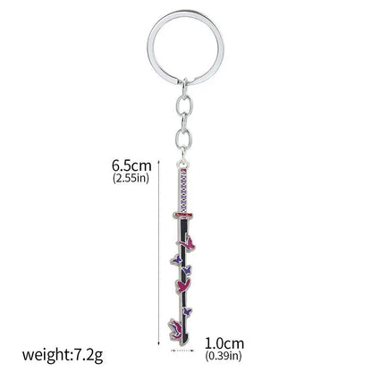Demon Slayer Sword Keychains, Anime Kimetsu no Yaiba Tomioka Weapon Key Chains Accessories