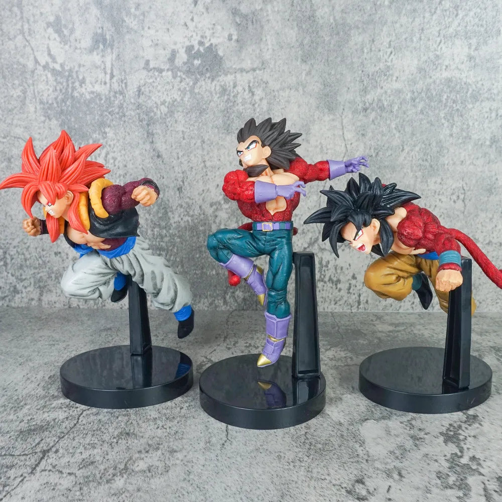 SSJ4 Gogeta, Vegeta, & Goku Anime Figurines - Dragon Ball GT Super Saiyan Action PVC Figurines