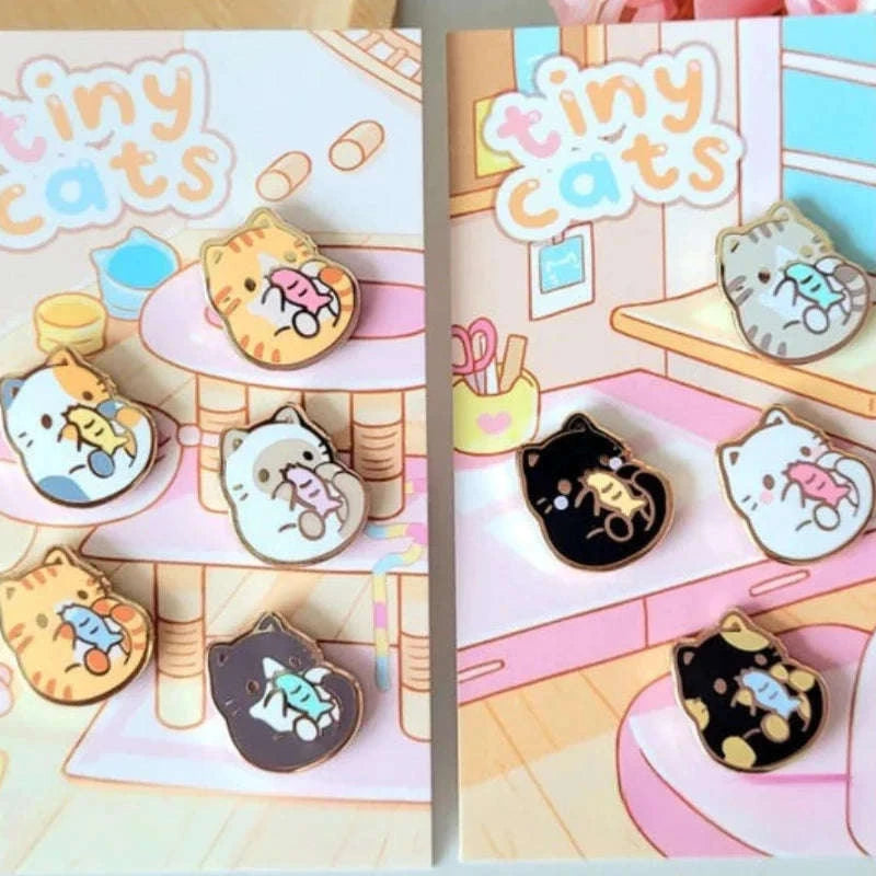 Cute Tiny Cat Enamel Pins CLOUDANIMESTUDIO