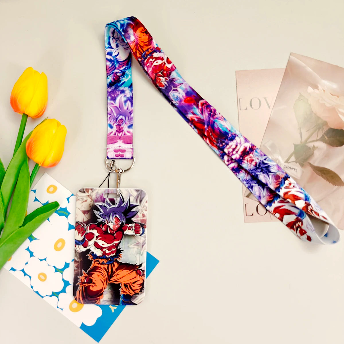 Dragon Ball Credential Holder Anime Lanyards Neck Strap For Card Badge Keychain Accessories