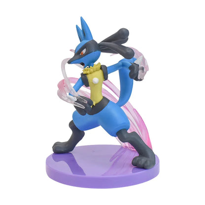 Lucario Anime Figure, Pokemon Figurines Riolu Action Model Doll Anime PVC Figure Statue 13 CM