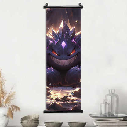 Pokemon Scroll Wall Art, Anime Posters Pikachu Eevee Modern Room Decoration Charizard Canvas Hanging Scrolls Wall Prints