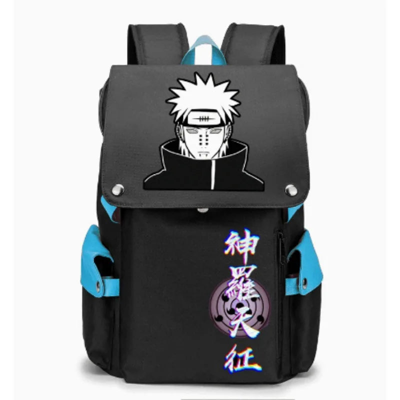 Naruto Anime Backpack, Naruto Shippuden College School Student Bag Multifunctional Large Capacity Computer Travel Backpack