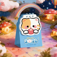 Kawaii Cat 2026 Mini Desk Calendar