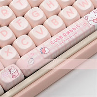 Strawberry Bunny Keyboard Keycaps