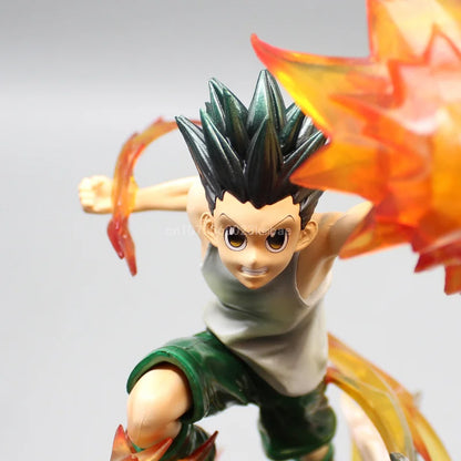 Killua Zoldyck and Gon Freecss Anime Figures, Hunter×Hunter Godspeed x Ja Jan Ken Anime Figurines Collectible Statue Model 18cm