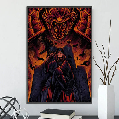 Naruto Shippuden Hot Japanese Self-adhesive Poster, Anime Wallpaper Sasuke Kakashi Itachi Madara and More Wall Art Wall Decors