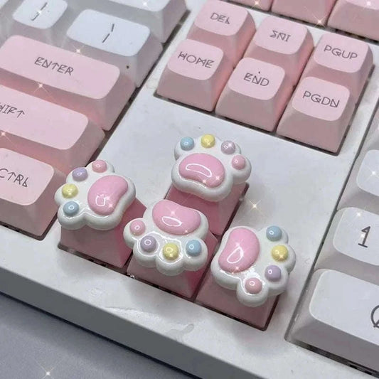 Rainbow Beans Cat Paw Keycaps CLOUDANIMESTUDIO