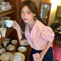 Gingham Peter Pan Collar Shirt