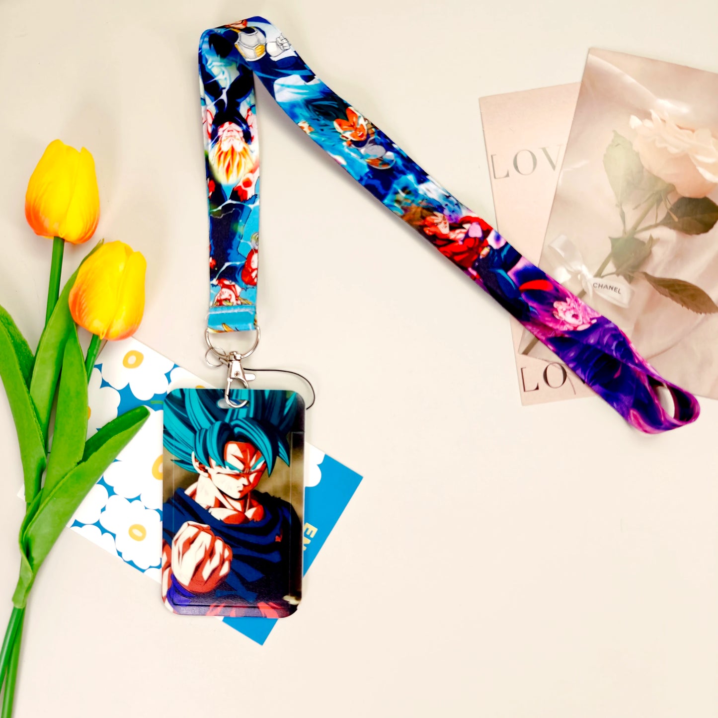 Dragon Ball Credential Holder Anime Lanyards Neck Strap For Card Badge Keychain Accessories