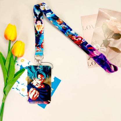 Dragon Ball Credential Holder Anime Lanyards Neck Strap For Card Badge Keychain Accessories