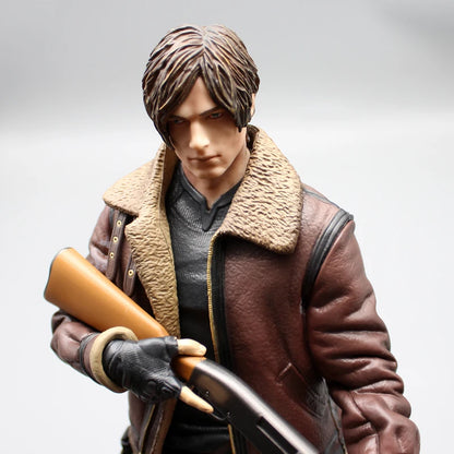 Leon Scott Kennedy Zombie Hunter Anime Figurine, Resident Evil 4 Action Figure PVC Statue 33 CM