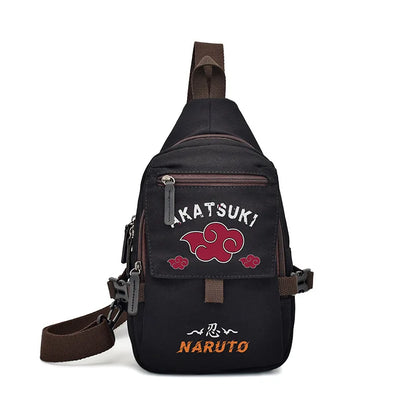 Popular Anime Style Shoulder Canvas Backpack, Luffy Naruto Dragon Ball For Students Crossbody Bag Chest Bag One Piece, Dragon Ball, Naruto, Attack on Titan 35X20CM