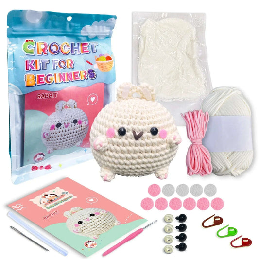 Chubby Bunny - Kawaii Crochet Kit For Beginners CLOUDANIMESTUDIO