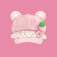 Kawaii Strawberry Bear Hat