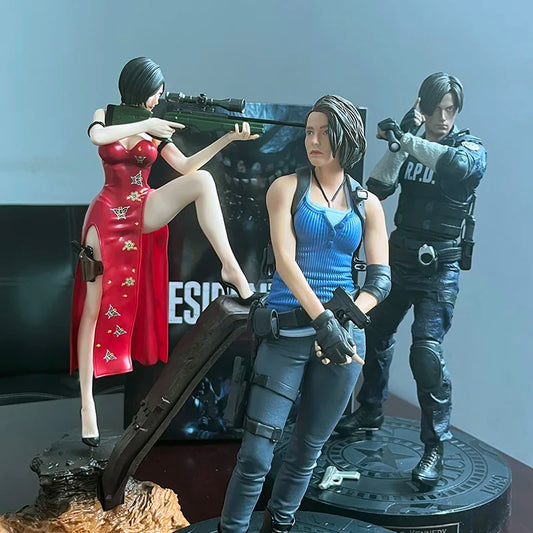Ada Wong, Jill Valentine, Leon Scott Kennedy Figure, Resident Evil Anime Gaming Figurines 13 in