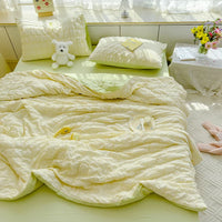 Cool Seersucker Summer Quilt Duvet Cover Set
