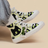 Adorable Black Cute Kitty Sneakers