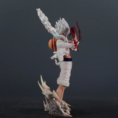 Gear 5 Monkey D. Luffy Anime Figure, One Piece Figure Nika Luffy Action Figurine PVC Statue 25 CM