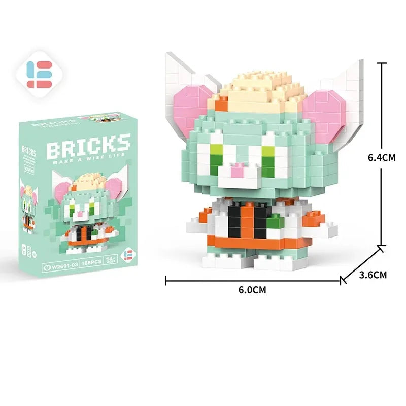 LiLo Stitch Toys Building Blocks Pikachu Anime Cartoon Character Model Puzzles