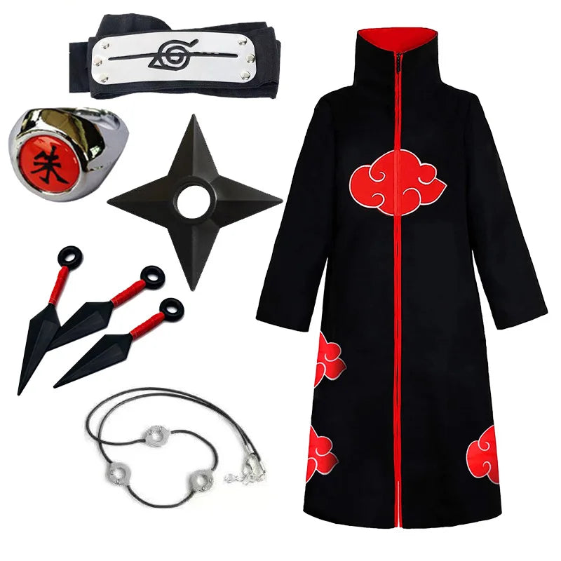 Naruto Shippuden Anime Cosplay Akatsuki Ninja Hokage Costume Itachi Sasuke