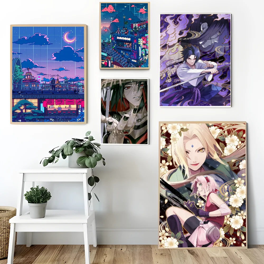 NARUTO SHIPPUDEN Movie Sticky Posters, Whitepaper Sticker DIY Room Bar Cafe Posters Wall Stickers Wall Art