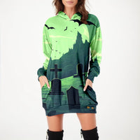 Halloween Print Hoodie Dress