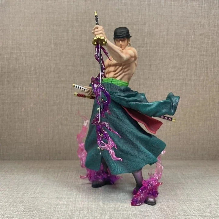 Roronoa Zoro Anime Figure, One Piece Action Figurines PVC Changable Two Heads 27 CM