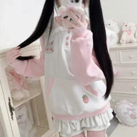 Cute Strawberry Bunny Sailor Sweater