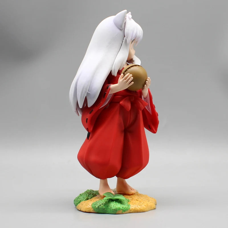 Cute Kawaii Inuyasha Anime Figures, Looking Back Pose Kawaii Chibi Doll Model Desktop Decoration 16cm