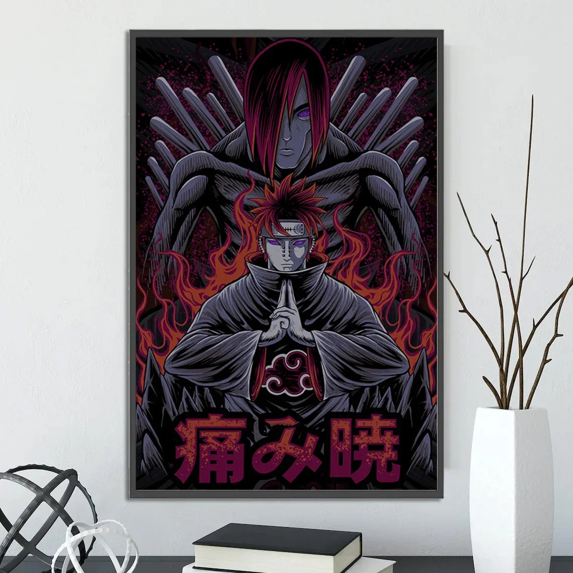 Naruto Shippuden Hot Japanese Self-adhesive Poster, Anime Wallpaper Sasuke Kakashi Itachi Madara and More Wall Art Wall Decors