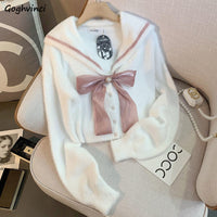 Soft Cropped Sailor Cardigan