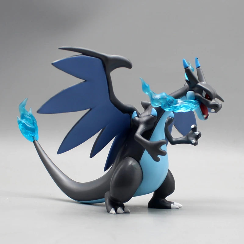 Mega Charizard X Anime Figure, Black Charizard Pokemon Anime Figurines Pvc Statue 10 CM